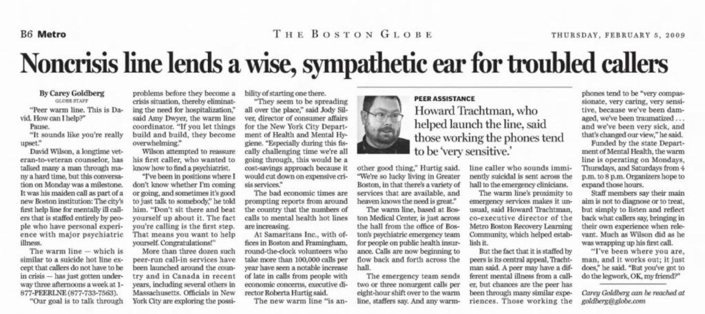 A newspaper article featuring Howard Tractman for the Boston Globe